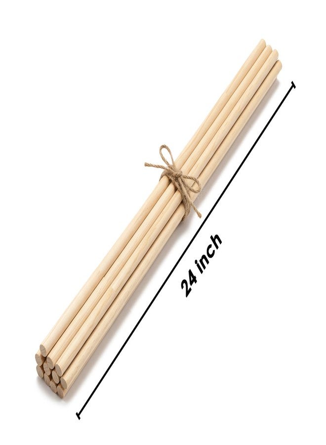Artify | Natural Wooden (24inch, 5pcs) Plain Dowel rods (a) | Wooden Wall Hanger for Scroll Invitation Card, Art and Craft & More - Pack of 5 - Image 2