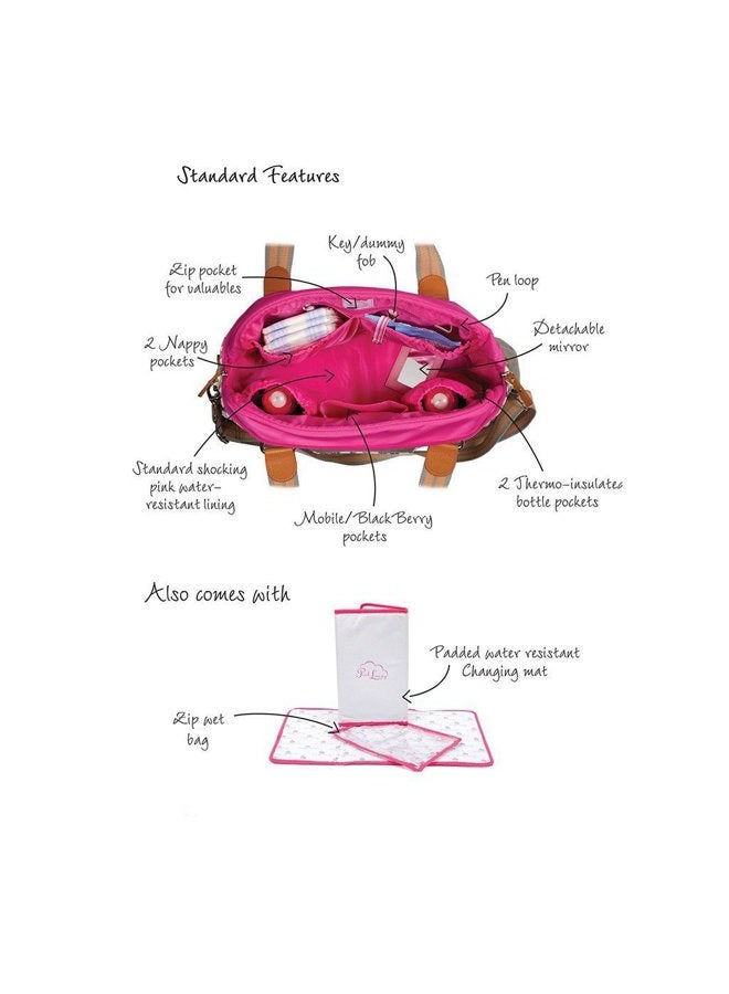 Pink Lining Baby Diaper Bag, Yummy Mummy (Pink Butterflies) - Image 4