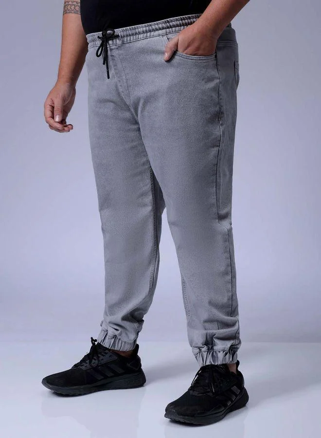 HARDSODA  Men Plus Size Slim Fit Solid Mid-Rise Stretchable Denim Joggers for Men | Best Price UAE