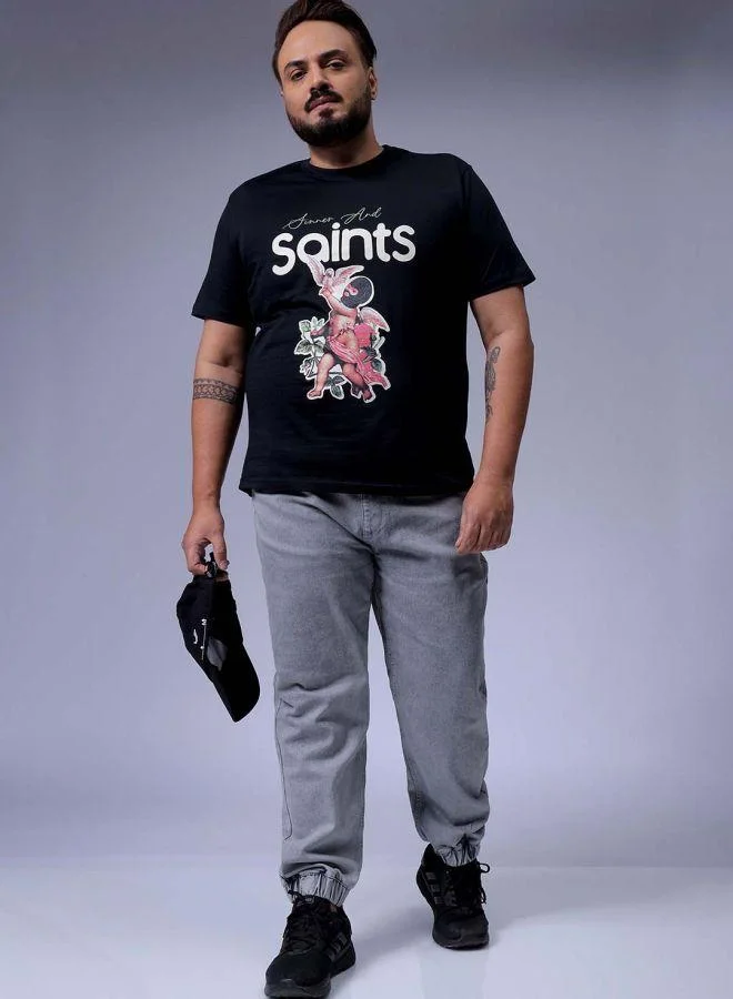 HARDSODA  Men Plus Size Slim Fit Solid Mid-Rise Stretchable Denim Joggers for Men | Best Price UAE