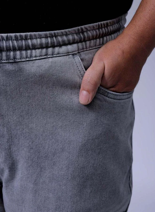 HARDSODA  Men Plus Size Slim Fit Solid Mid-Rise Stretchable Denim Joggers for Men | Best Price UAE