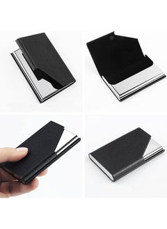 Ssovi Portable Practical Metal Business Card Holder, Fashionable Business Card Box，Business Card Case, Business Card Holderfor Men and Women, Pocket Metal Card Case,Stainless Steel Card Holder Black  - Image 2