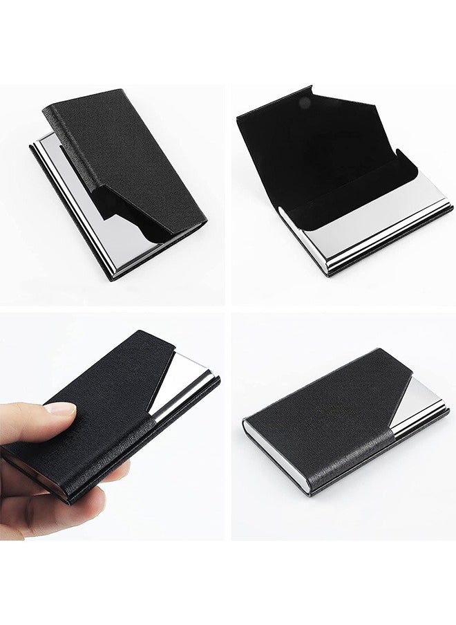 Ssovi Portable Practical Metal Business Card Holder, Fashionable Business Card Box，Business Card Case, Business Card Holderfor Men and Women, Pocket Metal Card Case,Stainless Steel Card Holder Black  - Image 2