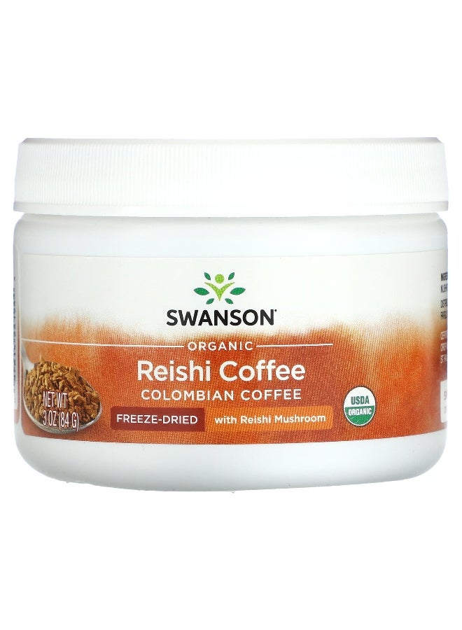 Swanson, Organic Reishi Coffee, Colombian, 3 oz (84 g) - Image 1