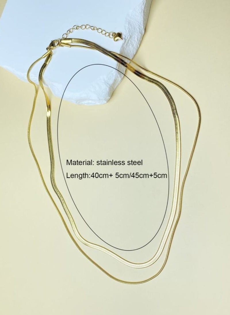 YUCCA Snake Chain Layered Design Unique Stainless Steel Piece - Image 5