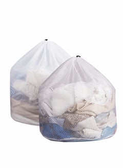 KASTWAVE Set of 2 Large Laundry Bags,  31" x 24" Mesh Laundry Bags with Drawstring, Durable Wash Bag for Delicates, Garment Laundry Mesh Bag for Family, College Dorm, Apartment (Coarse Net + Fine Mesh)  - Image 1
