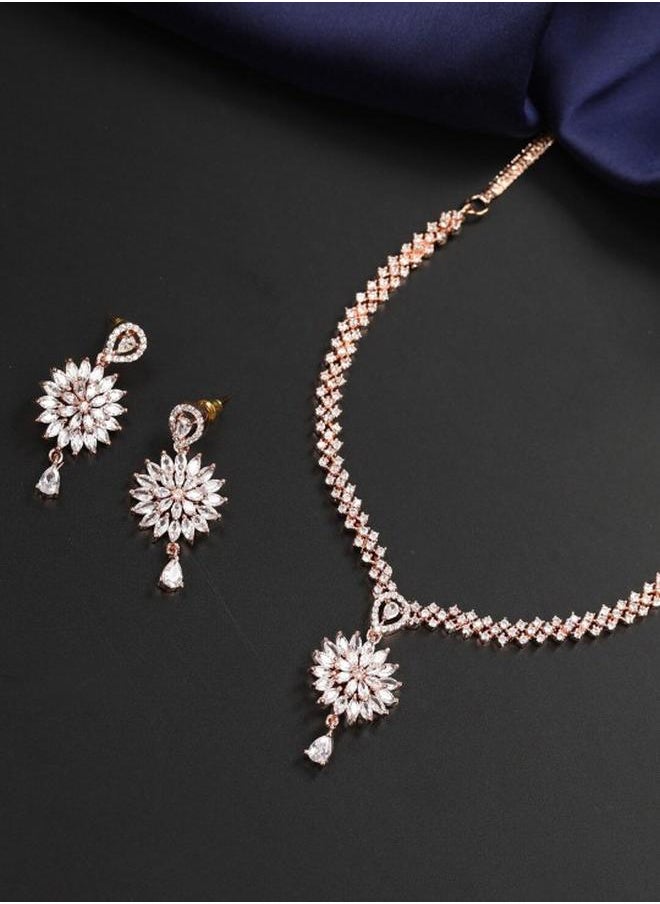 Priyaasi Elegant Women Brass Jewellery Set with pattern and secured with closure and styled in ideal for Ethnic moments — designed to make heads turn.  - Image 1
