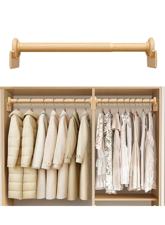HOMESTAR Closet Rods,Adjustable Imitation Wood Closet Rod For Clothes Hanging,No Punching Hanging Clothes Closet Rod For Cabinet,Bathroom, Laundry - Image 1
