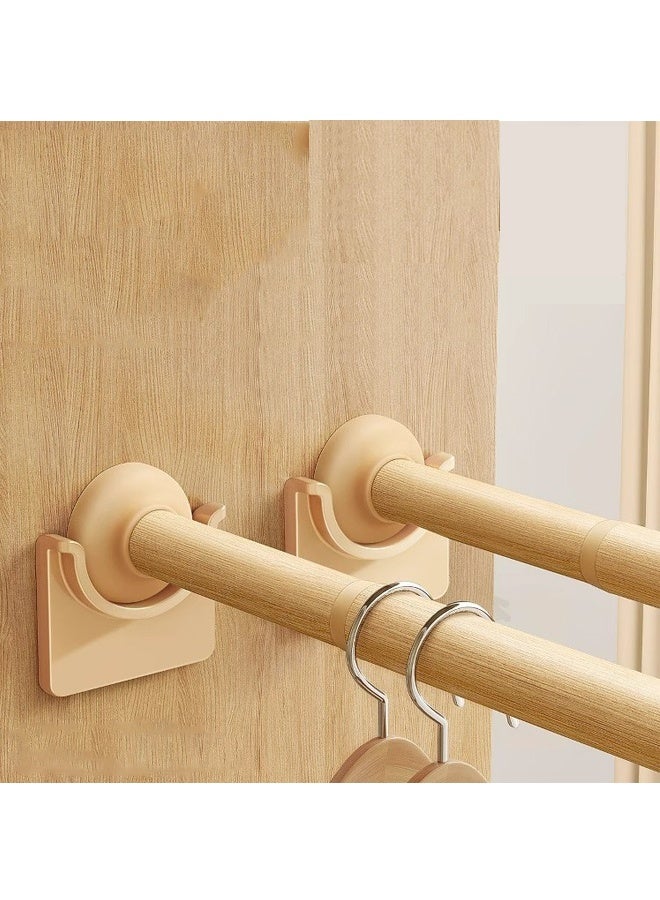 HOMESTAR Closet Rods,Adjustable Imitation Wood Closet Rod For Clothes Hanging,No Punching Hanging Clothes Closet Rod For Cabinet,Bathroom, Laundry - Image 2
