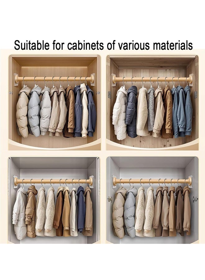 HOMESTAR Closet Rods,Adjustable Imitation Wood Closet Rod For Clothes Hanging,No Punching Hanging Clothes Closet Rod For Cabinet,Bathroom, Laundry - Image 3