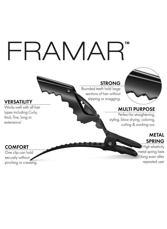 framar FRAMAR Black Hair Clips 10 pcs, Hair Clips For Women, Premium Hair Clip, Alligator Hair Clips for Styling Women, Alligator Clips for Hair, Pince a Cheveux, Hair Accessories, No Crease Hair Clips.  - Image 2