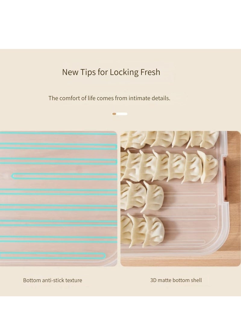 KASTWAVE 4-layer Food Storage Containe, Dumpling Organizer Transparent, Stackable Food Container Tray Organizer, for Kitchen and Fridge - Image 3