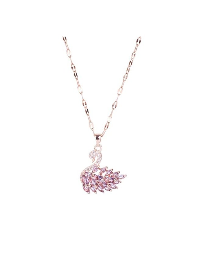 سالتي طقم قلادة بجعة راقصة مجنحة زرقاء زاهية من تصميم ميلينيا للنساء - طقم مجوهرات أنيق وعصري | طقم قلادات أنيق لكل مناسبة - Image 5