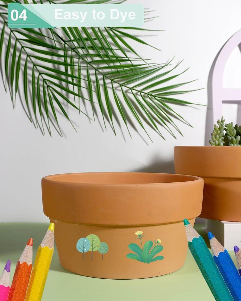 vensovo 8 Inch Terracotta Shallow Succulent Pot - 2 Pack Large Terra Cotta Clay Pot, Cacuts Indoor and Outdoor Planters with Drainage Hole - Image 4