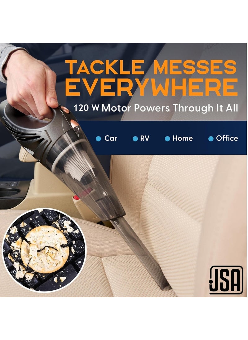 JSA - JSA Handheld 120W Vacuum Cleaner - Portable Corded Car Vacuum with Strong Suction - Compact Vacuum for Car - Image 1
