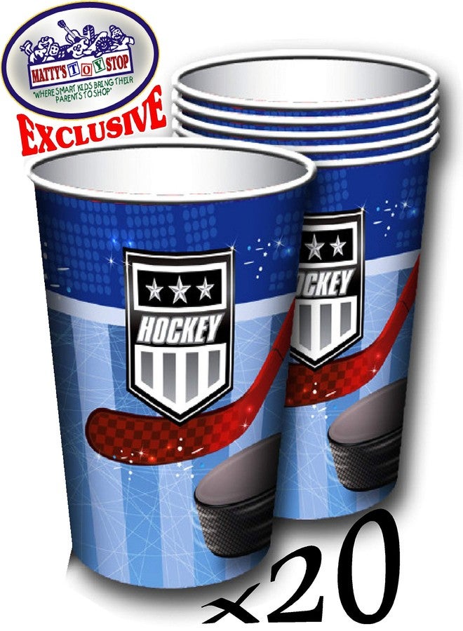 Matty's Toy Stop Deluxe Hockey Theme Party Supplies Set for 20 People, Includes 20 Large Plates, 20 Small Plates, 20 Napkins, 20 Cups & 2 Table Covers - Perfect for Gameday or Birthday (82 Pieces Total) - Image 5
