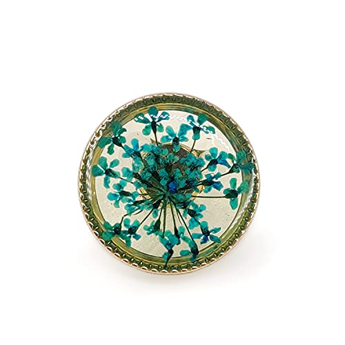 Craftisum Cyan-Blue Flower Inclusion Glass Sewing Shank Buttons 20 Pcs - 18mm, 23/32" - Image 1