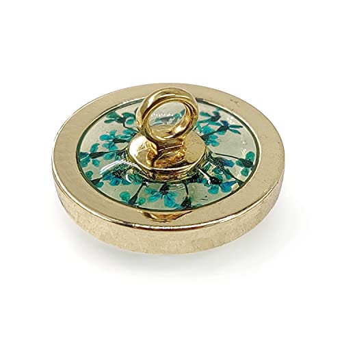 Craftisum Cyan-Blue Flower Inclusion Glass Sewing Shank Buttons 20 Pcs - 18mm, 23/32" - Image 5