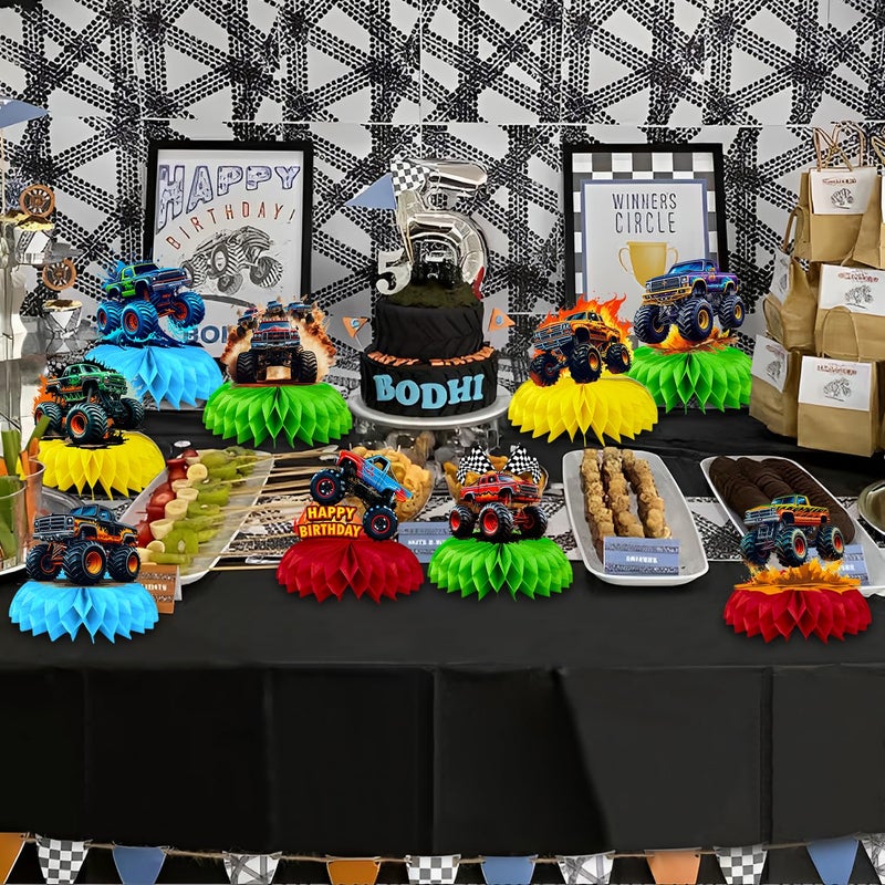 BQK 9 Pcs Monster Truck Centerpieces Monster Truck Birthday Decorations Monster Truck Table Decorations Monster Truck Party Supplies - Image 4