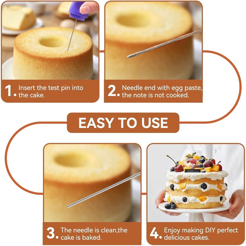 N/S/C nationwide deliver Cake Tester, Mini Cake Tester with Cover Cake Tester for Baking Doneness Stainless Steel Cake Testing Needle for Meat Bread Muffin Cupcake Home & light industrial compatible Safe silicone build Adjustable build Storage & transit friendly Trendy budget practical design Gulf climate tested upgraded quality Market need oriented construction Dense area priority deliver All-round applied quality Globally trusted quality Dust proof Simplified versatile design Shop & home all-space compatible Fade proof Globally engineered build Stable local goods source Seasonal & permanent compatible Defect free upgraded substance KSA market popular practical build All storage type compatible Hot & cold climate compatible All condition fit Heat resistant Quick available purchase options - Image 3