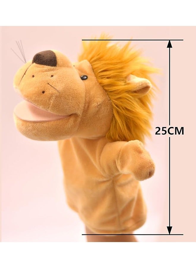FUNCOT Animal Hand Puppets, Animals Finger Puppets Plush, Perfect for Storytelling,Teaching,Preschool,Birthday Gifts,Soft Hand Puppets with Movable Mouth (Lion) - Image 3