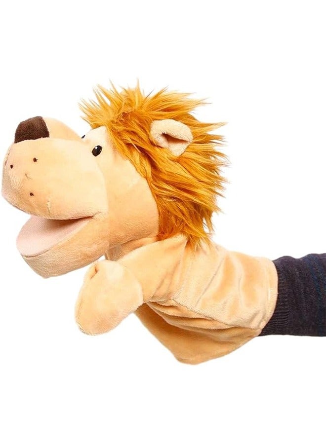 FUNCOT Animal Hand Puppets, Animals Finger Puppets Plush, Perfect for Storytelling,Teaching,Preschool,Birthday Gifts,Soft Hand Puppets with Movable Mouth (Lion) - Image 1