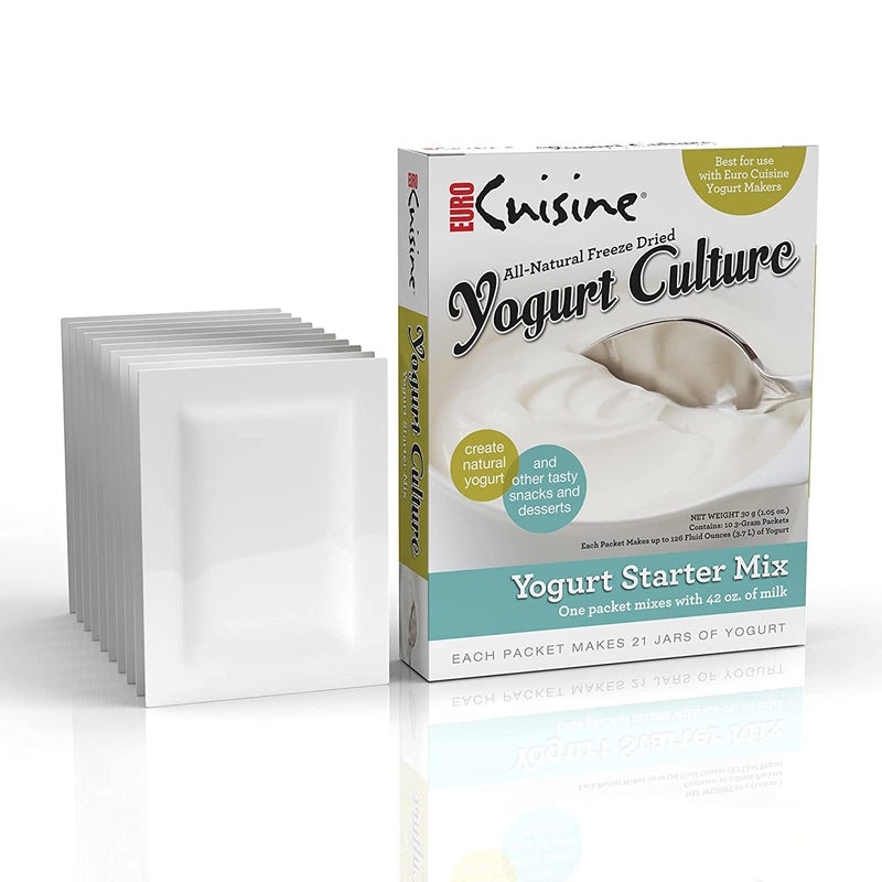 Euro Cuisine RI1020 All Natural Yogurt Culture Starter, for Dairy Free, Whole Milk, Protein Yogurt, Probiotic Yogurt Pouches for Homemade Yogurt 2pack - Image 2