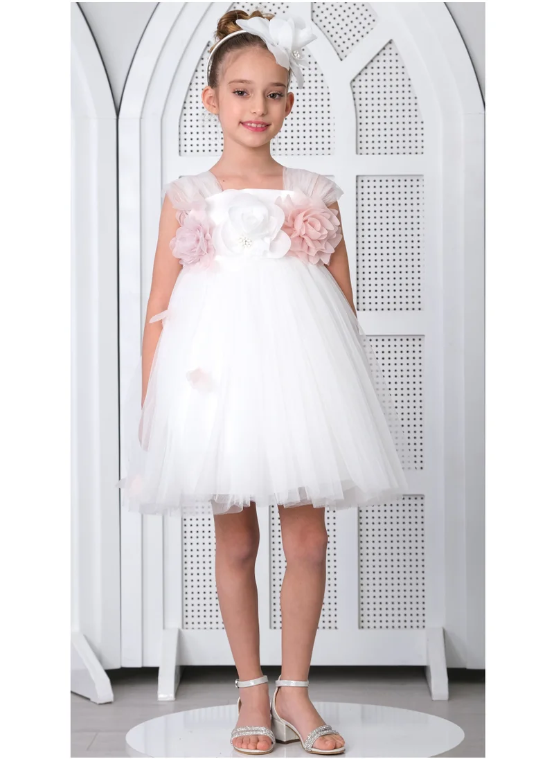 VIA BAMBINO Girls' White Dress - A Touch of Purity and Elegance-3174