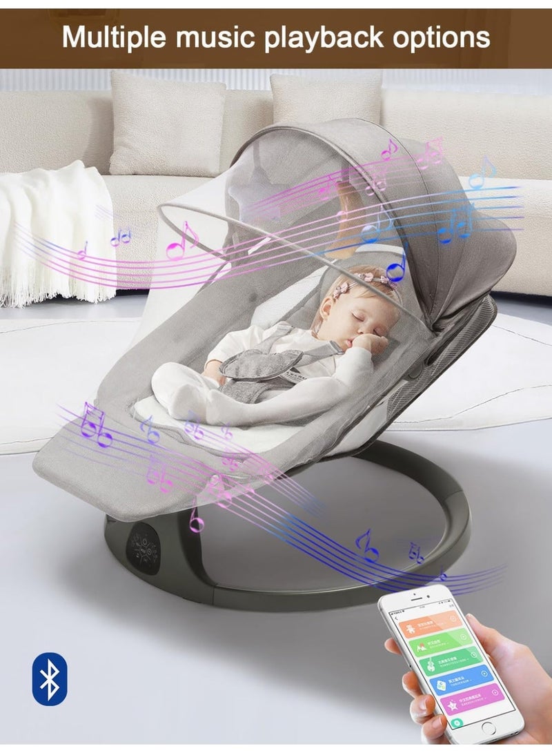 YOUWE7 Baby Swings for Infants, Infant Swing with Lullabies, Bluetooth, 3 Seat Positions, Touch Screen & Remote Control, Outdoor Baby Rocker, Portable Swing for Baby - Image 2