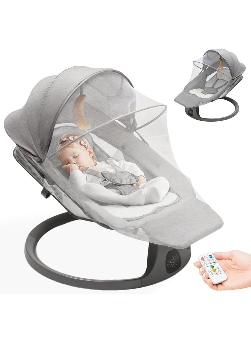 YOUWE7 Baby Swings for Infants, Infant Swing with Lullabies, Bluetooth, 3 Seat Positions, Touch Screen & Remote Control, Outdoor Baby Rocker, Portable Swing for Baby - Image 1