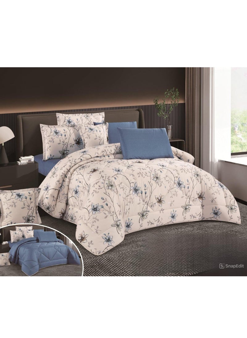 Moon 6 Pieces Double King Size Comforter Set, Soft and Comfortable, Double Pattern, Comforter Size 250x230 cm  - Image 1