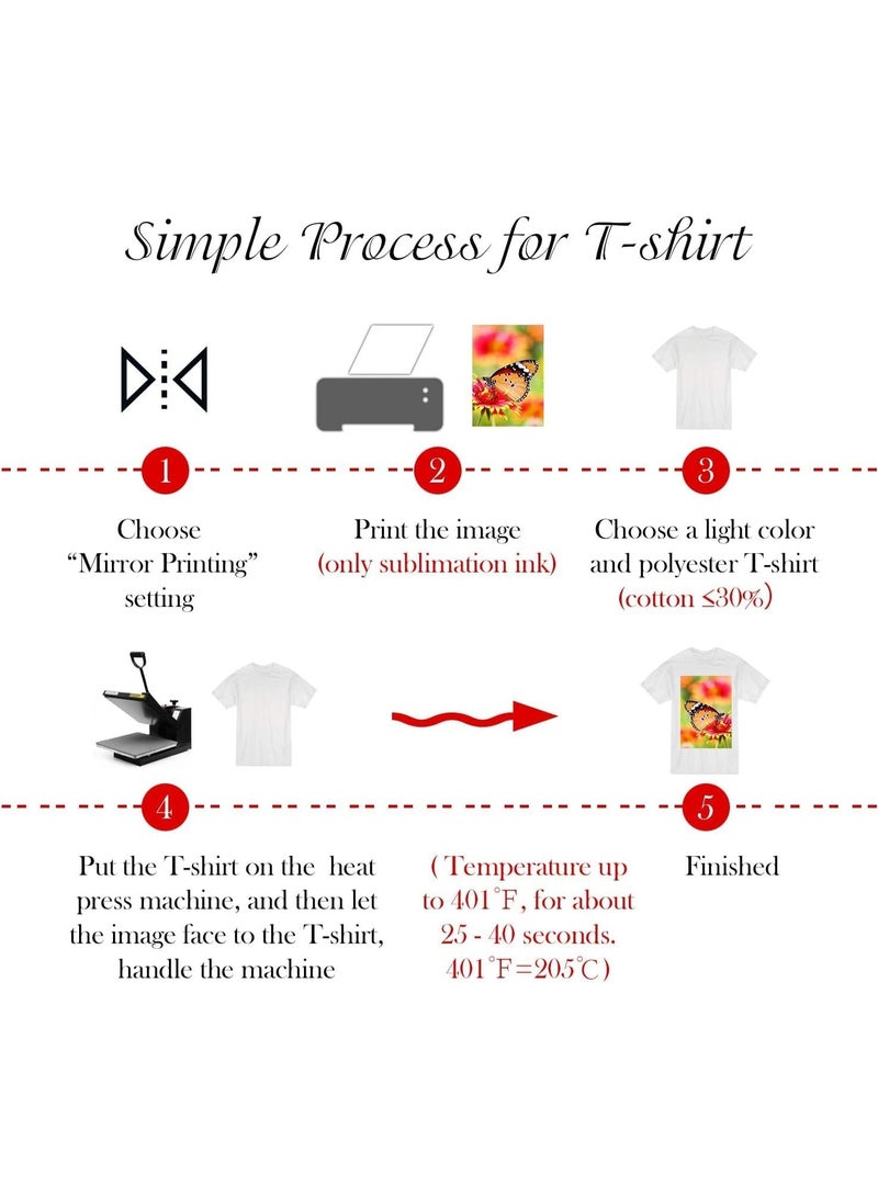 A-SUB A SUB Sublimation Paper A4 125gsm 100 Sheets Heat Transfer Paper for Epson Sawgrass Ricoh Brother Printers - Image 4