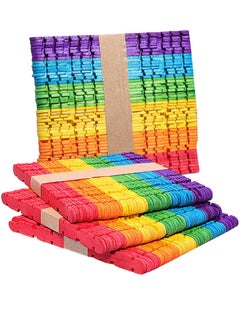 AGD Multi-colored serrated wooden sticks for handicrafts to develop intelligence, drawing skills, and practical ability in children, consisting of 4 sets * 50 pieces  - Image 1