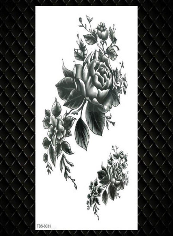 Creative Lotus Fake Temporary Tattoos For Women Men Wolf Peony Flower Tattoo Sticker Dragon Wings Waterproof Tatoo Body Art Arm 