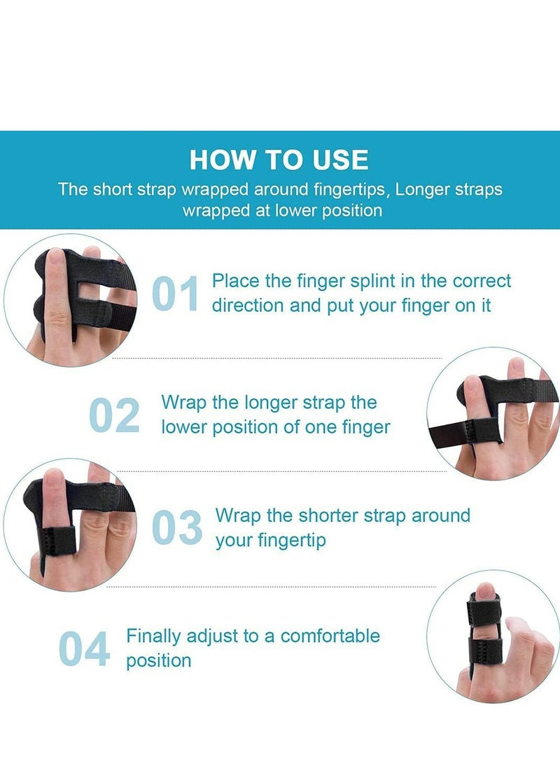 Oasisgalore 4 PCS Adjustable Finger Splint for Middle, Index & Ring Finger, Supports trigger finger.  - Image 3