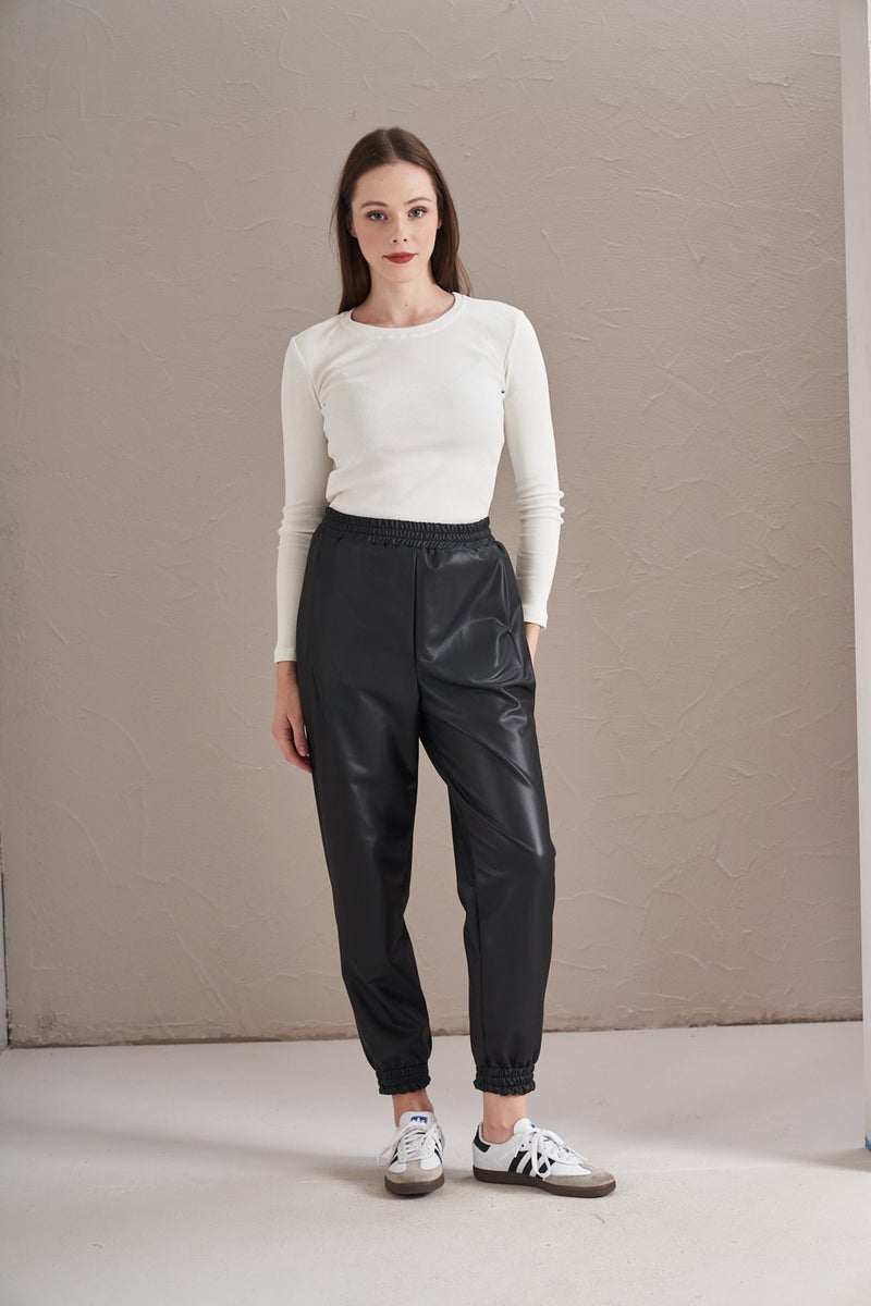 Mevra Leather Trousers Black  - Image 1