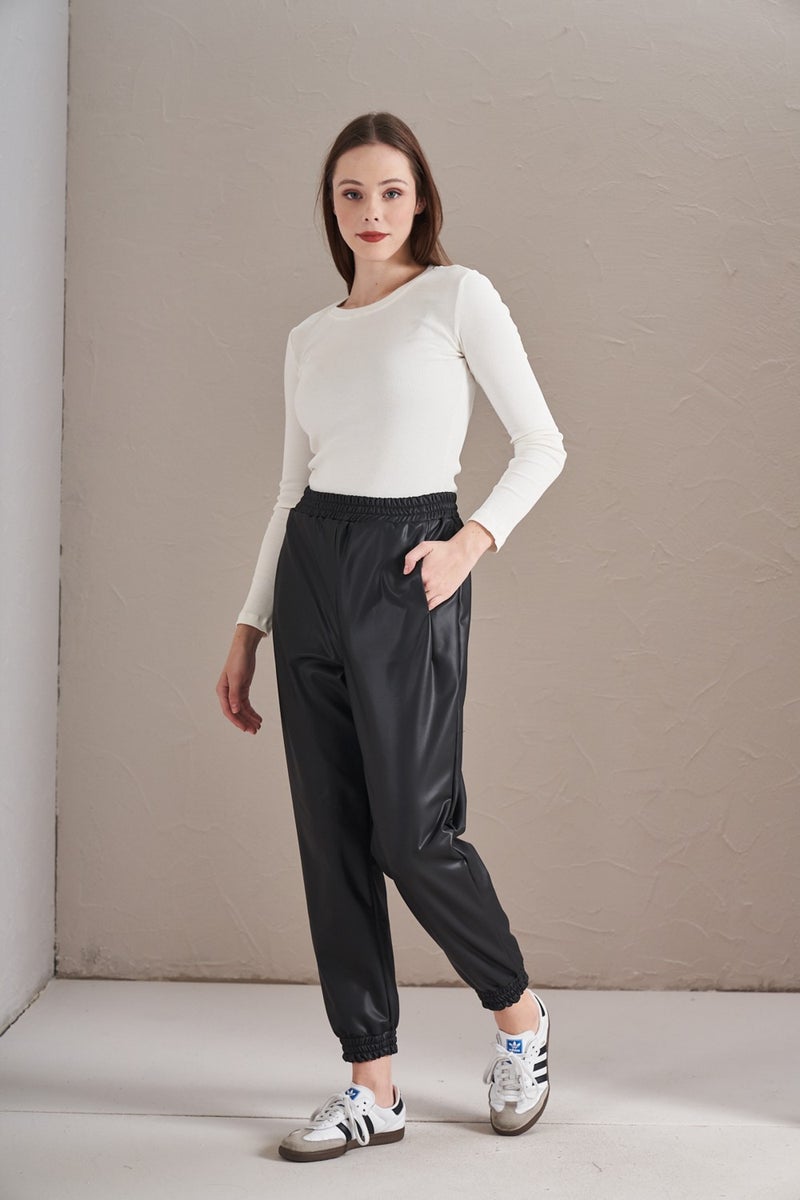 Mevra Leather Trousers Black  - Image 2