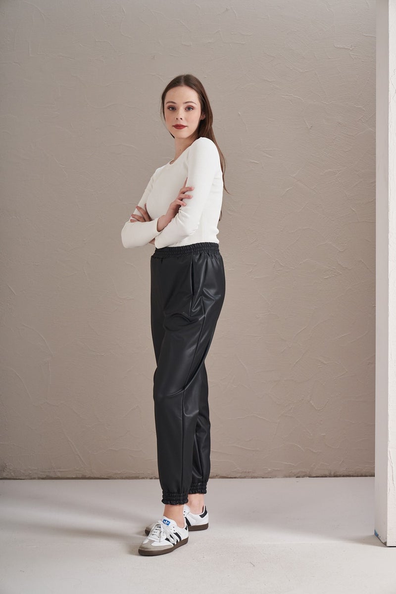 Mevra Leather Trousers Black  - Image 3