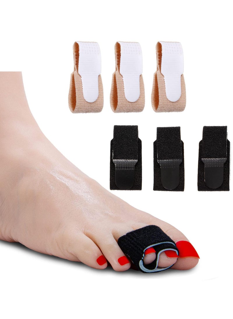Sweet seven Broken Toe Wraps 6 PCS of Toe Bandages Protectors Hammer Toe Separator Splints Cushioned Corrector Corrector for Overlapping Toes for Broken Toe Hammer Toe Bent Toes(3 Skin&3 Black)  - Image 1