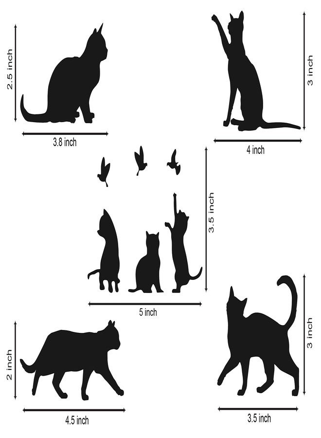 WallDesign Vinyl Cute Cats Combo Switch Board Sticker - Set of 5 (Black) - Image 3
