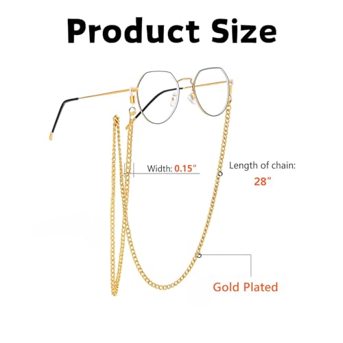 Flavizo 4 mm Gold Spectacle for Women, Stylish Chain Specs Holder Strap - Elegant Specs String and Chains Accessory for Everyday Use - Image 2