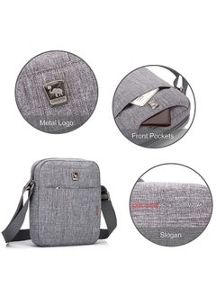 OIWAS Small Man Bags for Men Waterproof Shoulder Bag Cross Body Phone Bag with Long Strap Cross Body Wallet Pouch Hold 7.9 inch Tablet iPad Kindle Grey  - Image 3