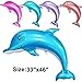 timecity Large Fish Dolphin Foil Balloons 5pcs Ocean Animals Balloons Fish Foil Mylar Balloons Sea Animal Balloons for Kids Birthday Mermaid Themed Party Decorations - Image 4