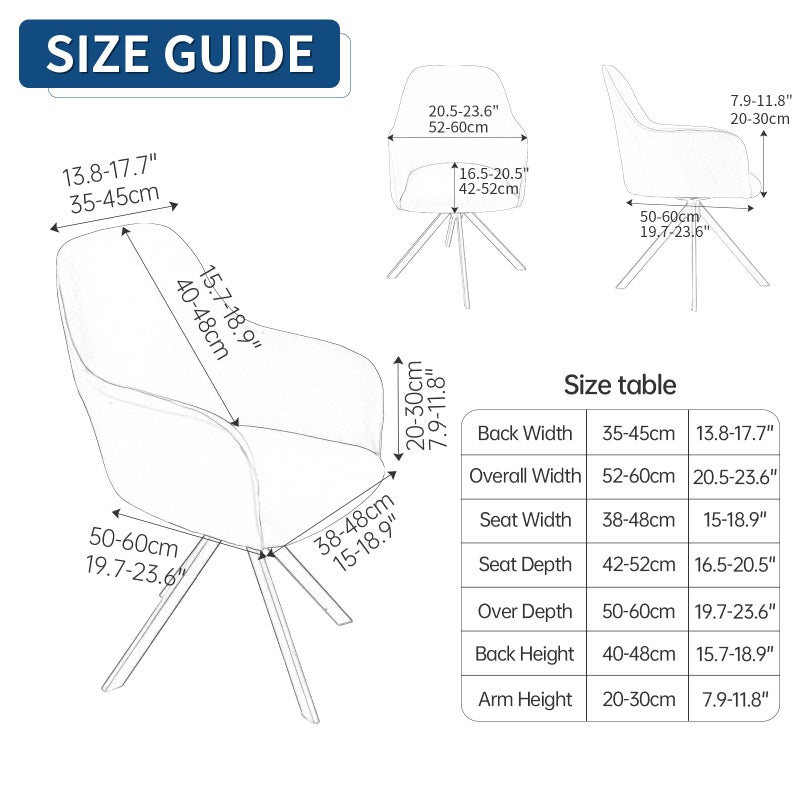 Iauddy Swivel Armchair Accent Dining Chair Cover for Office, Stretch Mid-Back Office Desk Chair Sliopcover Leisure Arm Chair Protector with arms for Living Room(1,Beige/Jacquard) - Image 5
