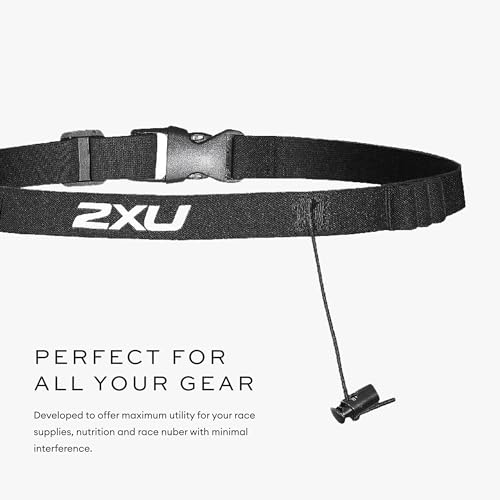 2XU Unisex Race Belt with Loops, Black/Black, One Size - Image 2
