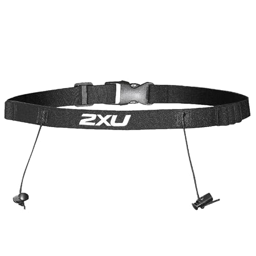 2XU Unisex Race Belt with Loops, Black/Black, One Size - Image 1