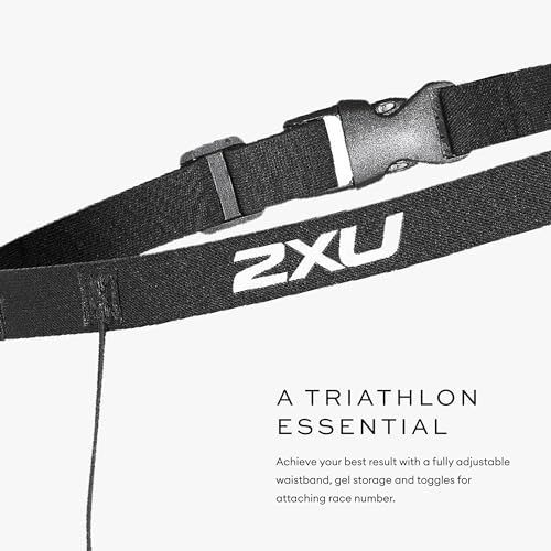 2XU Unisex Race Belt with Loops, Black/Black, One Size - Image 4