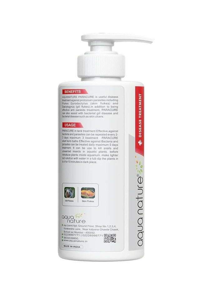 الطبيعة المائية AquaNature® Paracure علاج للطفيليات والديدان الجلدية والخياشيم لأسماك أحواض المياه العذبة (250 مل) - Image 2
