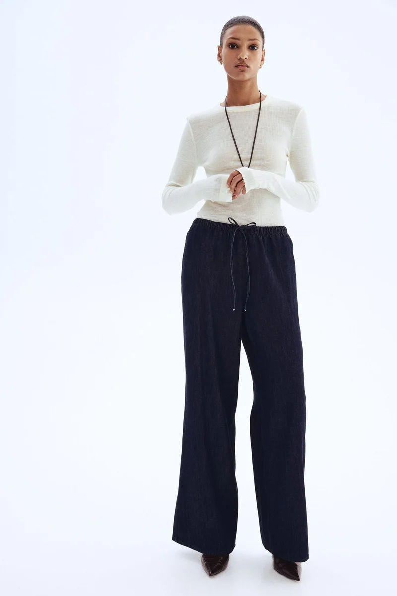 H&M Feather Soft Denim drawstring trousers