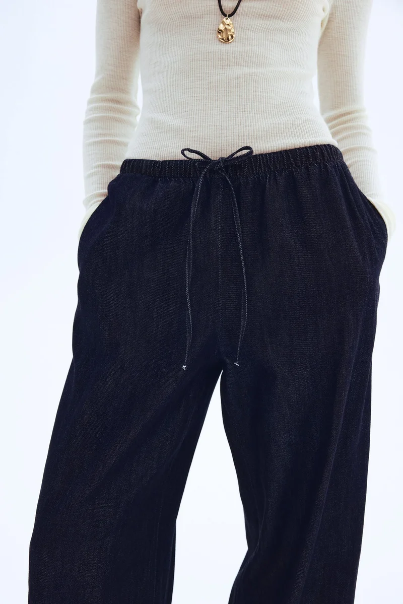 H&M Feather Soft Denim drawstring trousers